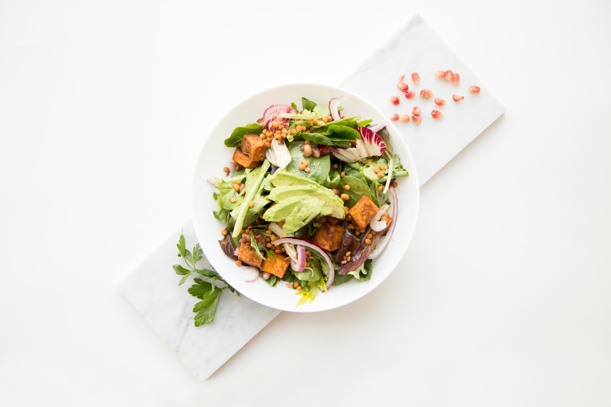 Healthy meal preparation in modern kitchen